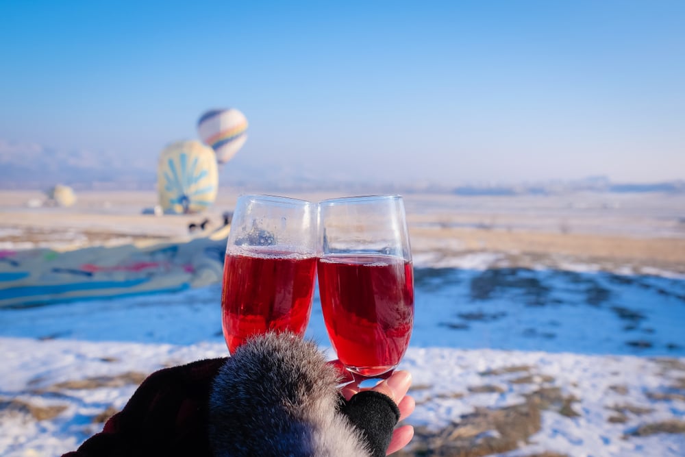 Cappadocia Winter Champaigne Toast