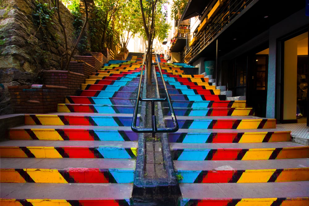 Istanbul Karakoy Rainbow Stairs