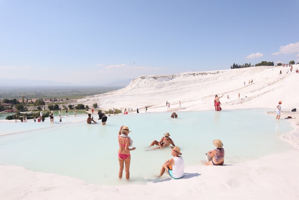 Pamukkale Travertines Turquoise Water Thermal Spring