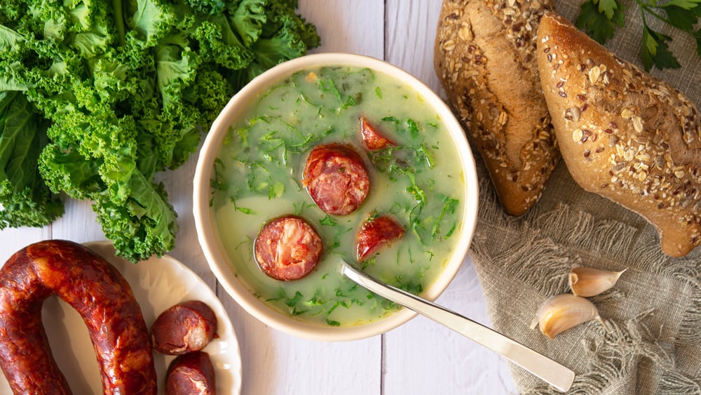 Portuguese Style Soup Called Caldo Verde