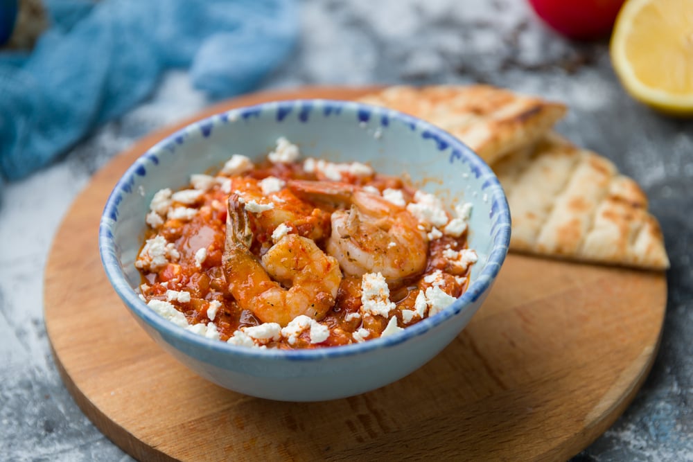 Saganaki Shrimp Greek