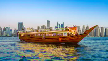From Dubai Marina: 2-Hour Dhow Cruise with Dinner & Live Entertainment