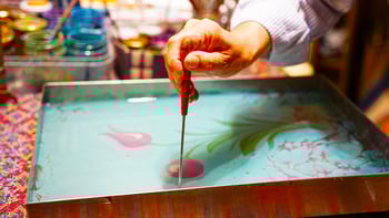 Traditional Turkish Ebru Art in Historic Galata