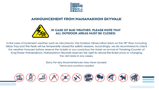 Mahanakhon SkyWalk Ticket
