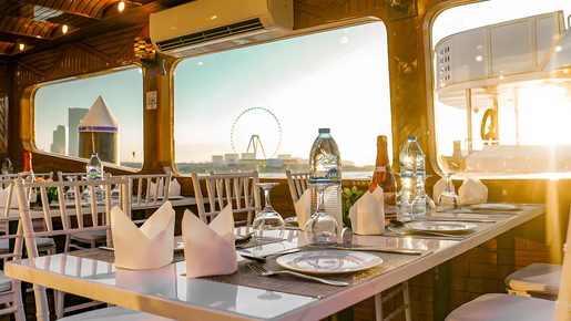 From Dubai Marina: Dhow Cruise with Dinner & Live Entertainment