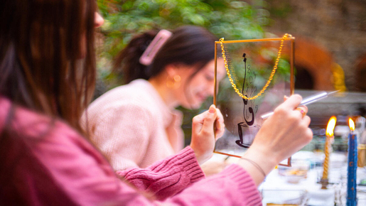 Traditional Calligraphy Workshop with Brass Frame