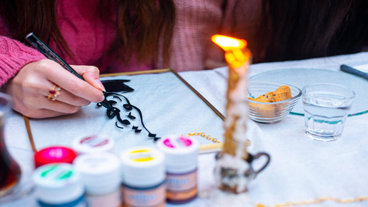 Traditional Calligraphy Workshop with Brass Frame