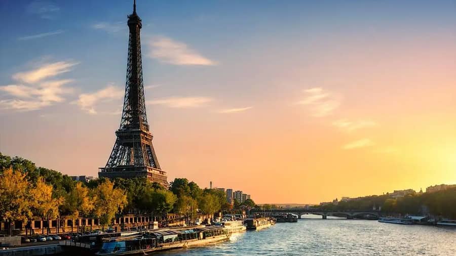 Eiffel Tower Paris France Sunset