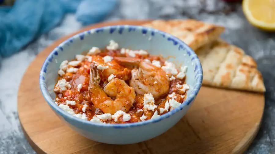 Saganaki Shrimp Greek